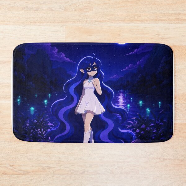 Item preview, Blue Fairy on a magical full moon night - Aesthetic Fantasy Illustration designed and sold by Volshira.
