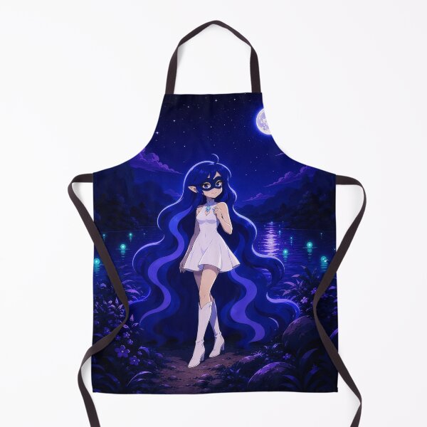 Item preview, Blue Fairy on a magical full moon night - Aesthetic Fantasy Illustration designed and sold by Volshira.