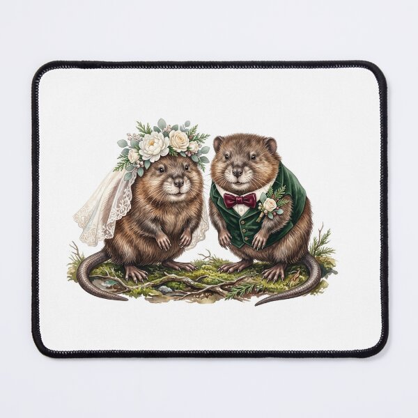 Item preview, Nutria Wedding Couple Art designed and sold by Roy & Tiffany.