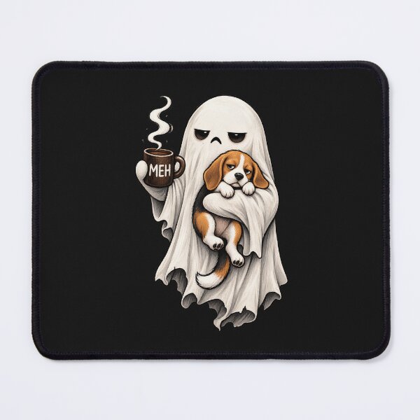 Item preview, Ghost Hugging Beagle with Coffee Funny Halloween Dog Lover designed and sold by JerdbordinShop.
