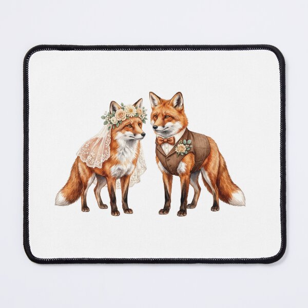 Item preview, Fox Couple Wedding Art designed and sold by Roy & Tiffany.