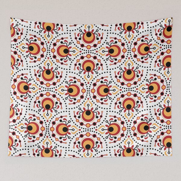 Item preview, Modern Celestial Folk Art Red Kaleidoscope Seamless Pattern designed and sold by mrhighsky.
