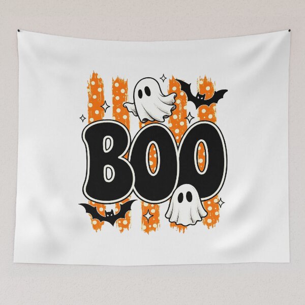 Item preview, BOO Spooky Striped Halloween Ghost Coquette Halloween designed and sold by wansilastomi.
