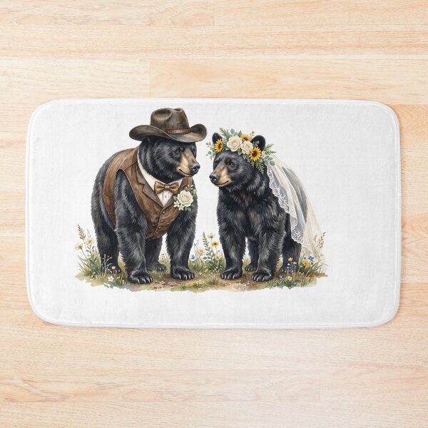 Item preview, Cowboy Bear Wedding Couple designed and sold by Tiffany Roy.