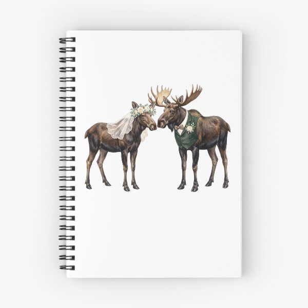 Item preview, Moose Wedding Couple Art designed and sold by Tiffany Roy.