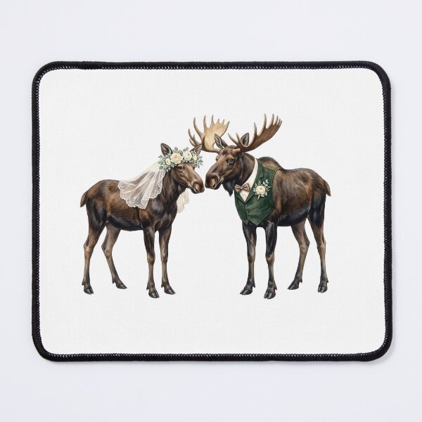 Item preview, Moose Wedding Couple Art designed and sold by Roy & Tiffany.