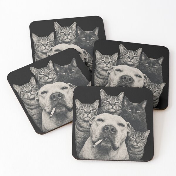 Item preview, Vintage Tough Dog with Cigarette and Grumpy Cats designed and sold by LinaDesign Store.
