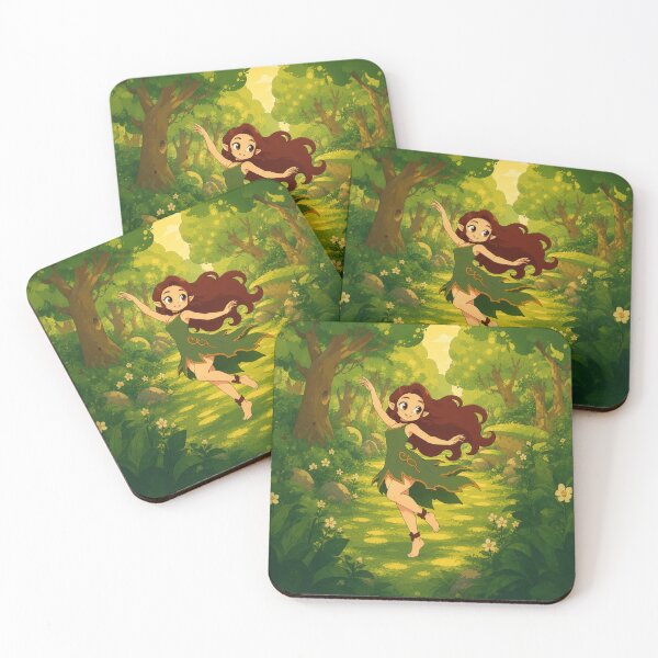 Item preview, Green Fairy of the Enchanted Forest - Aesthetic Fantasy Illustration designed and sold by Volshira.