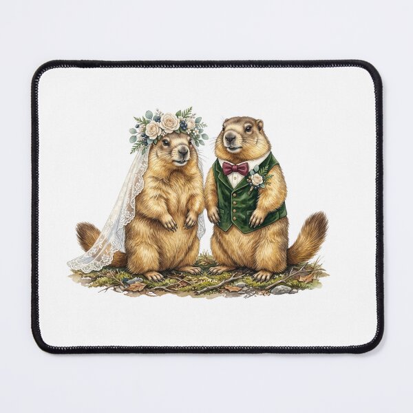 Item preview, Groundhog Wedding Couple Art designed and sold by Roy & Tiffany.