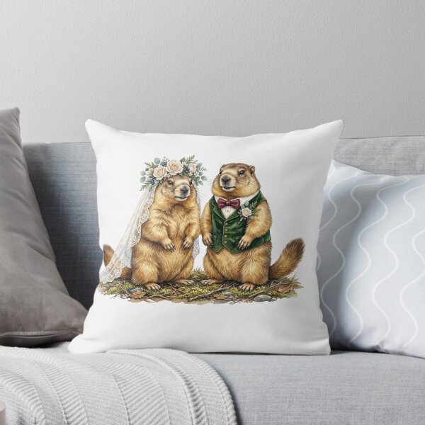 Item preview, Groundhog Wedding Couple Art designed and sold by Roy & Tiffany.