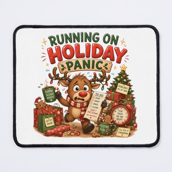 Item preview, Running on Holiday Panic | Funny Christmas Reindeer designed and sold by MotylekAnia.