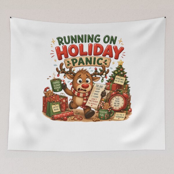 Item preview, Running on Holiday Panic | Funny Christmas Reindeer designed and sold by MotylekAnia.