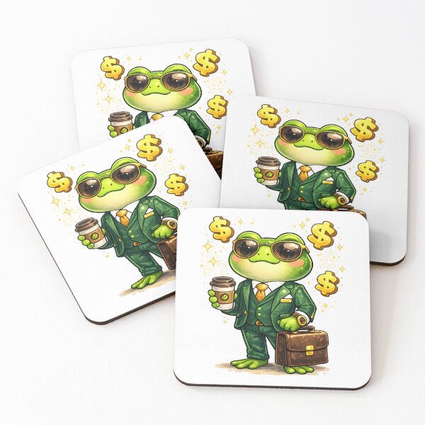 Item preview, Business Frog Kawaii Cartoon Sticker for T-Shirts, Mugs and Gifts designed and sold by TinyWeird.