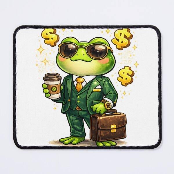 Item preview, Business Frog Kawaii Cartoon Sticker for T-Shirts, Mugs and Gifts designed and sold by TinyWeird.