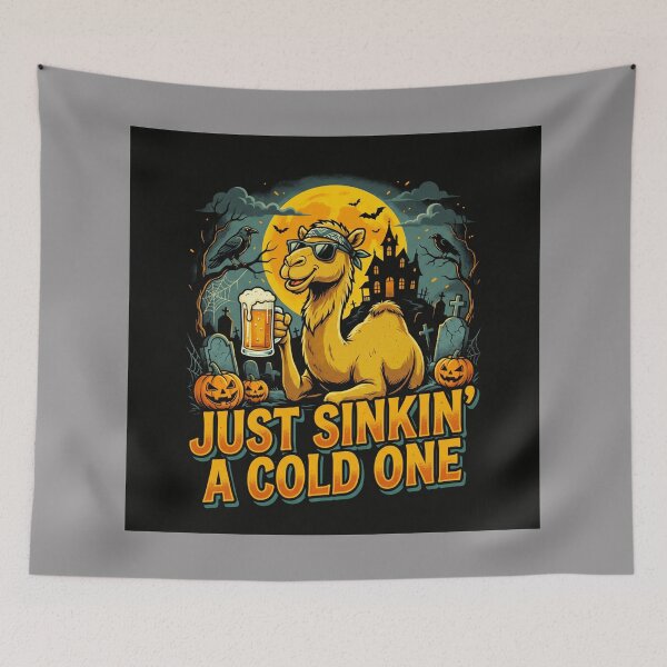Item preview, Haunted Camel Beer – Funny Halloween Drinking T-Shirt Design designed and sold by Grang Art Artistic Designs.