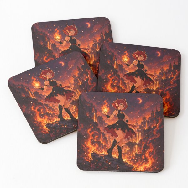 Item preview, Magical Fire Fairy - Dark Fantasy and Elemental Illustration designed and sold by Volshira.