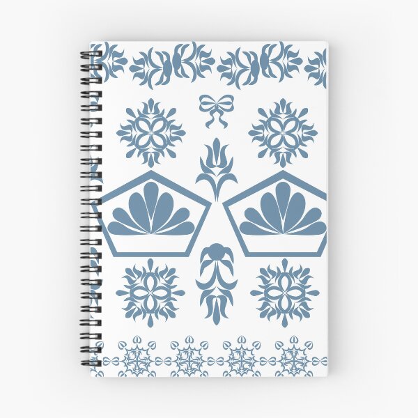 Item preview, Muted Blue Geometric Floral Border and Ornamental Seamless Pattern designed and sold by Ei-Ei.
