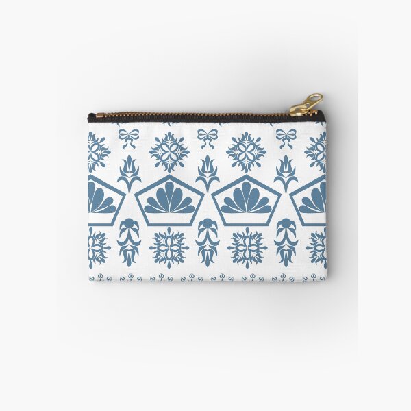 Item preview, Muted Blue Geometric Floral Border and Ornamental Seamless Pattern designed and sold by Ei-Ei.