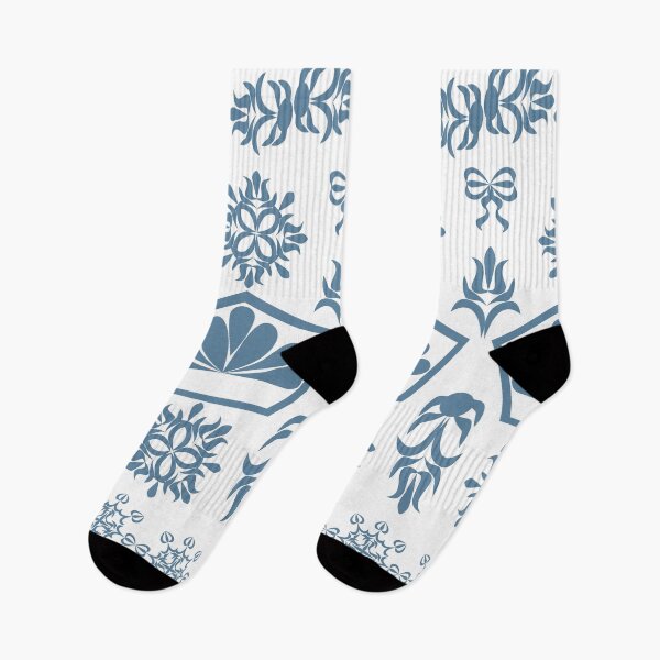 Item preview, Muted Blue Geometric Floral Border and Ornamental Seamless Pattern designed and sold by Ei-Ei.