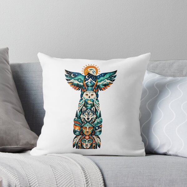 Item preview, Northern Totem Eagle Snowy Owl Wolf designed and sold by Wild Creative Art.