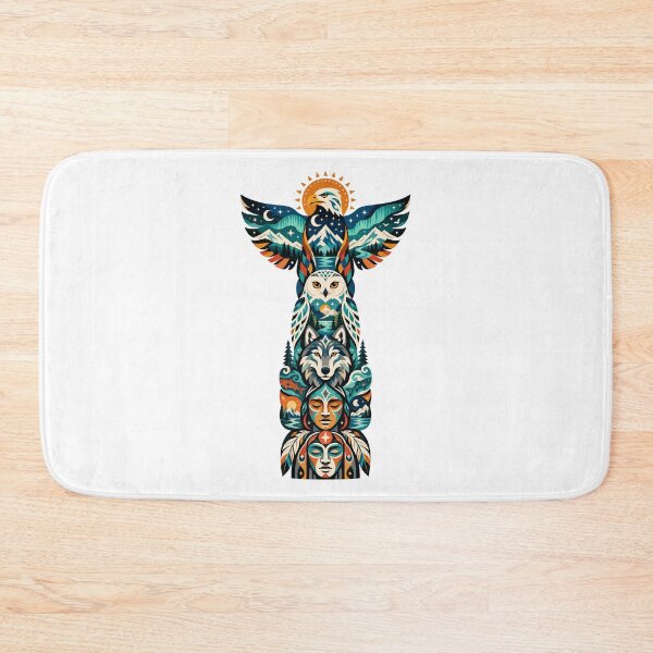 Item preview, Northern Totem Eagle Snowy Owl Wolf designed and sold by Wild Creative Art.