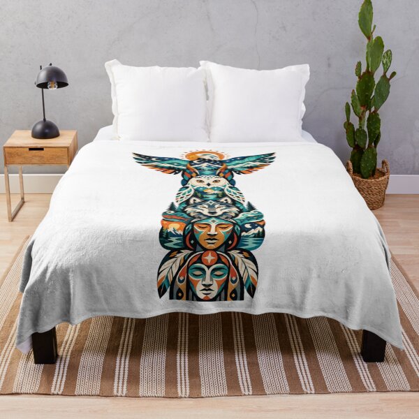 Item preview, Northern Totem Eagle Snowy Owl Wolf designed and sold by Wild Creative Art.