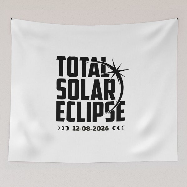 Item preview, 2026 08 02 Total Solar Eclipse – Minimal Sun and Moon Silhouette Design designed and sold by EmeraldeaArt.