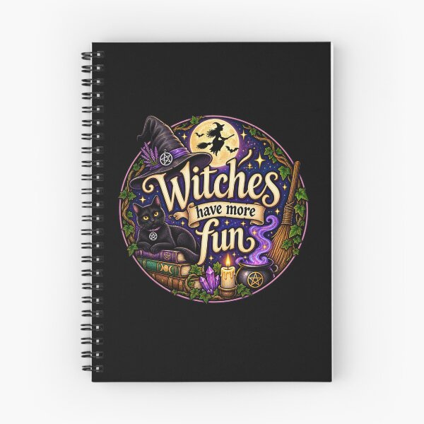 Item preview, Witches Have More Fun Colorful Witchy Cat Cauldron designed and sold by Witch Joseph.
