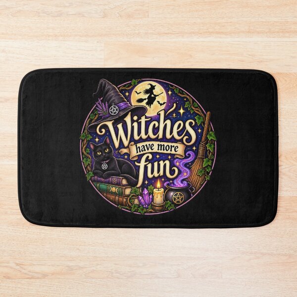 Item preview, Witches Have More Fun Colorful Witchy Cat Cauldron designed and sold by Witch Joseph.