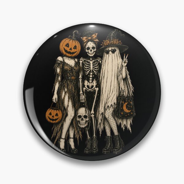 Item preview, Halloween Witch Skeleton Trio designed and sold by PlumArtDesign.