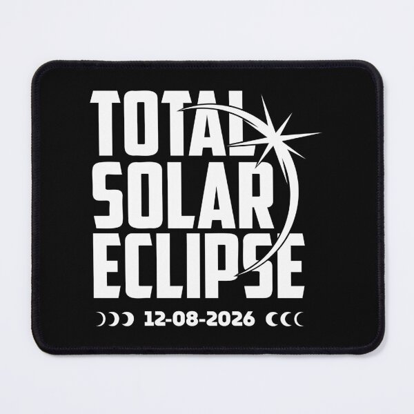 Item preview, 2026 august 12 Total Solar Eclipse – Minimal Sun and Moon Silhouette Design designed and sold by EmeraldeaArt.