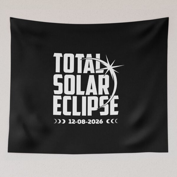 Item preview, 2026 august 12 Total Solar Eclipse – Minimal Sun and Moon Silhouette Design designed and sold by EmeraldeaArt.