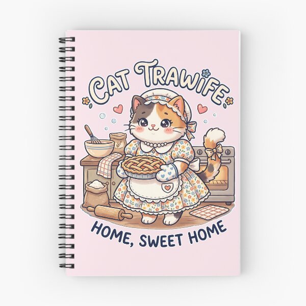 Item preview, Cat chubby Tradwife: Home Sweet Home Calico Baker designed and sold by CuteKats.