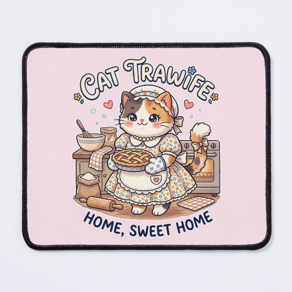 Item preview, Cat chubby Tradwife: Home Sweet Home Calico Baker designed and sold by CuteKats.