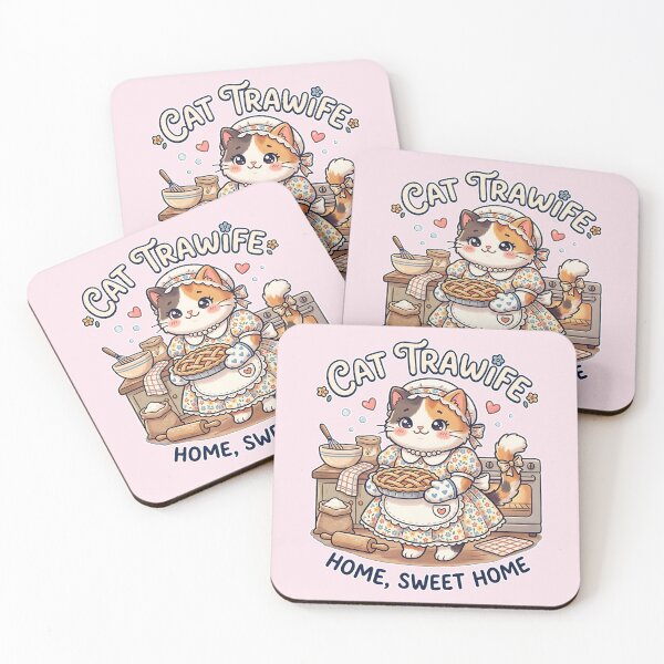 Item preview, Cat chubby Tradwife: Home Sweet Home Calico Baker designed and sold by CuteKats.