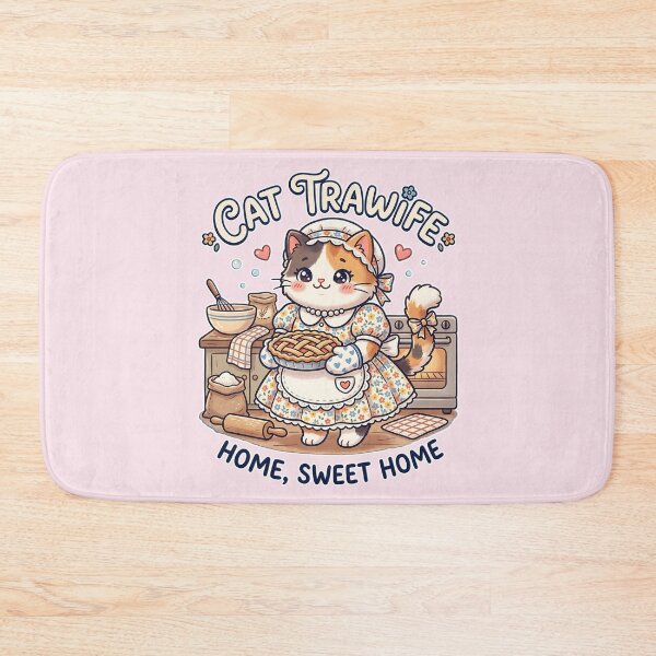 Item preview, Cat chubby Tradwife: Home Sweet Home Calico Baker designed and sold by CuteKats.