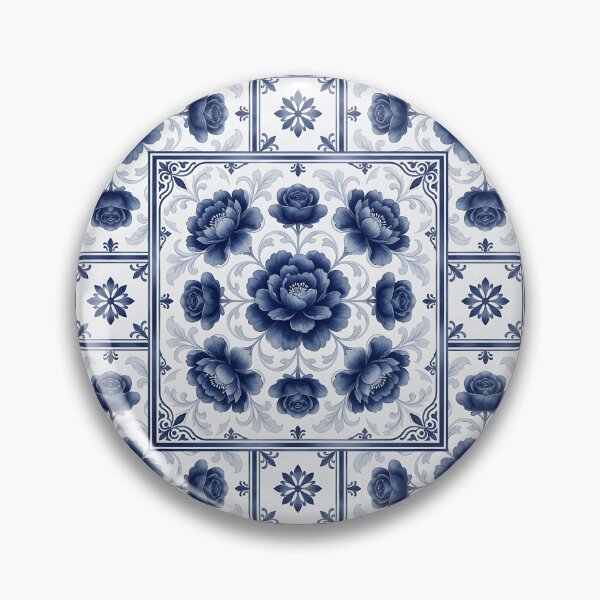 Item preview, Blue Floral Portuguese Azulejo Tile Pattern designed and sold by HappyOops.
