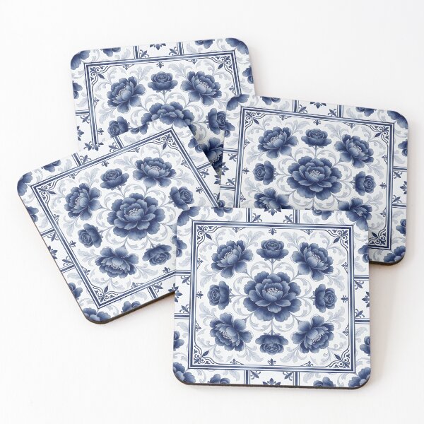 Item preview, Blue Floral Portuguese Azulejo Tile Pattern designed and sold by HappyOops.