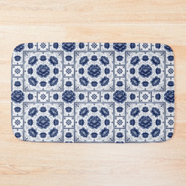 Item preview, Blue Floral Portuguese Azulejo Tile Pattern designed and sold by HappyOops.