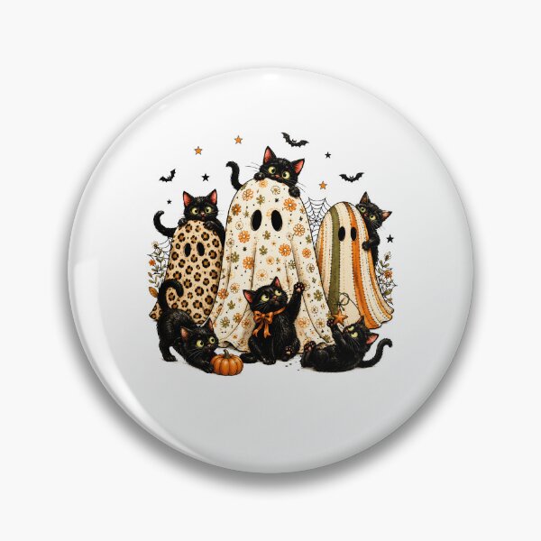 Item preview, Summerween Ghost Black Cat Retro Halloween designed and sold by wansilastomi.