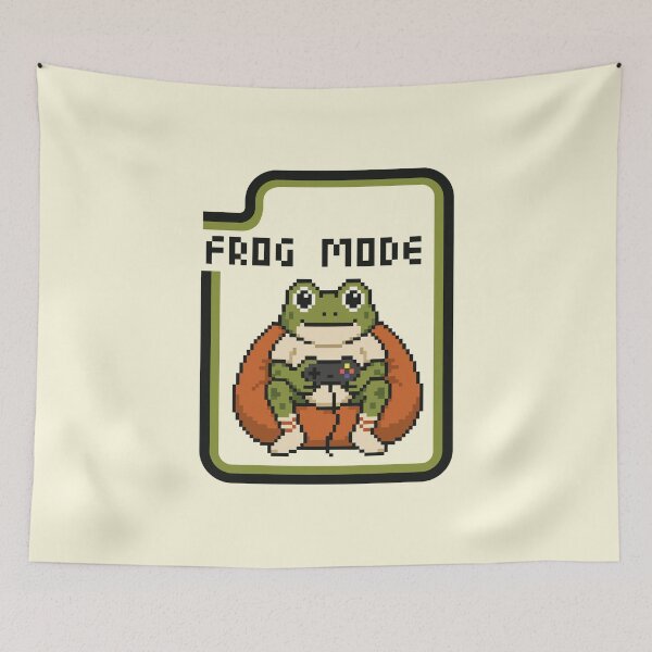 Item preview, Frog Mode Retro Pixel Art Gamer Frog designed and sold by CamaleonDesigns.