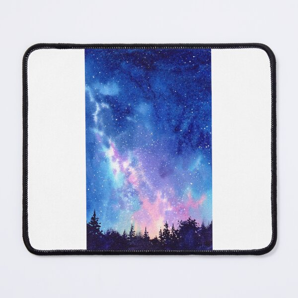 Item preview, Starry Night Milky Way over Pine Forest Watercolor designed and sold by Por564.