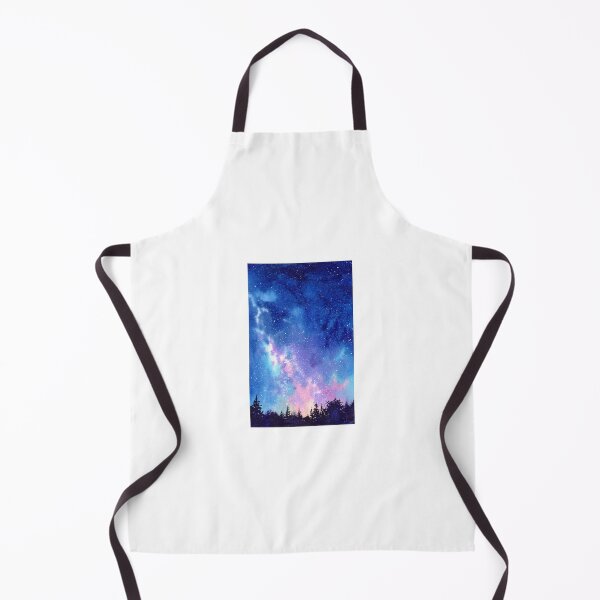 Item preview, Starry Night Milky Way over Pine Forest Watercolor designed and sold by Por564.