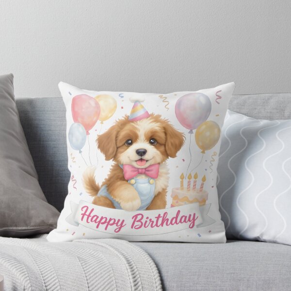 Item preview, Cute Happy Birthday Bernedoodle Puppy Art designed and sold by Kedspicedesign.