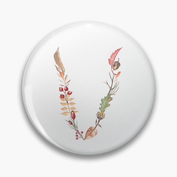 Item preview, Autumn Botanical Letter V designed and sold by Flowersforbear.