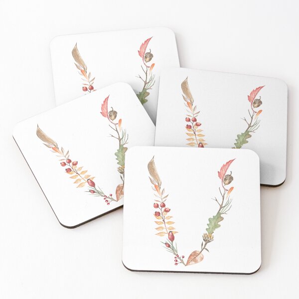 Item preview, Autumn Botanical Letter V designed and sold by Flowersforbear.