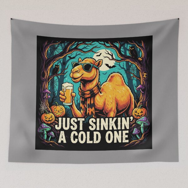 Item preview, Funny Halloween Drinking Camel – Just Sinkin' a Cold One designed and sold by Grang Art Artistic Designs.