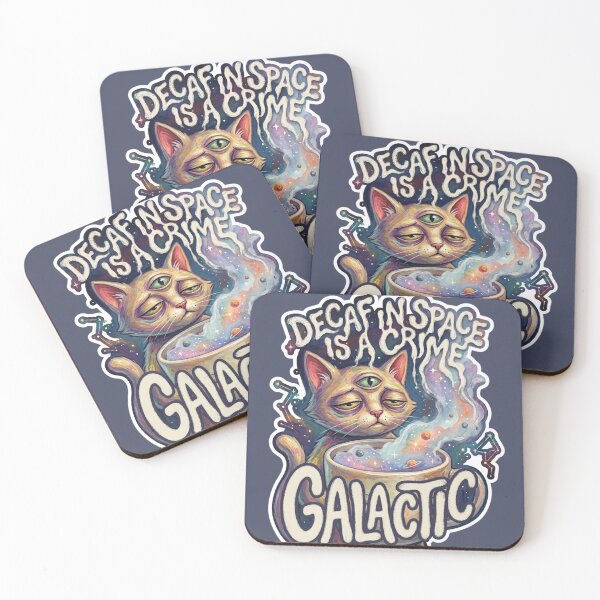 Item preview, Decaf In Space Is A Crime - Funny Three Eyed Alien Cat Coffee designed and sold by 0Zetgest.