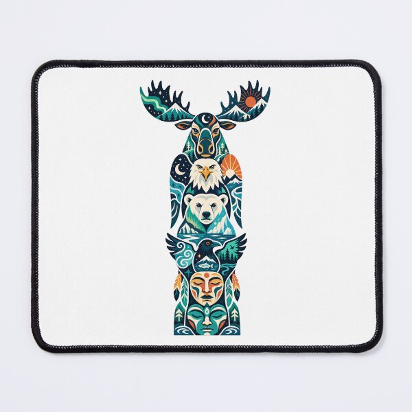 Item preview, Northern Totem Moose Eagle Polar Bear Raven designed and sold by Wild Creative Art.