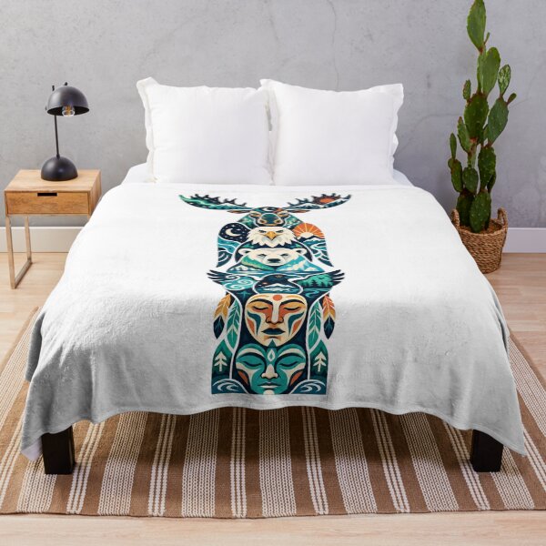 Item preview, Northern Totem Moose Eagle Polar Bear Raven designed and sold by Wild Creative Art.